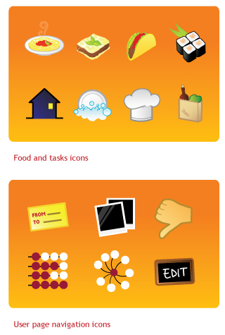 Whats cooking icons sample